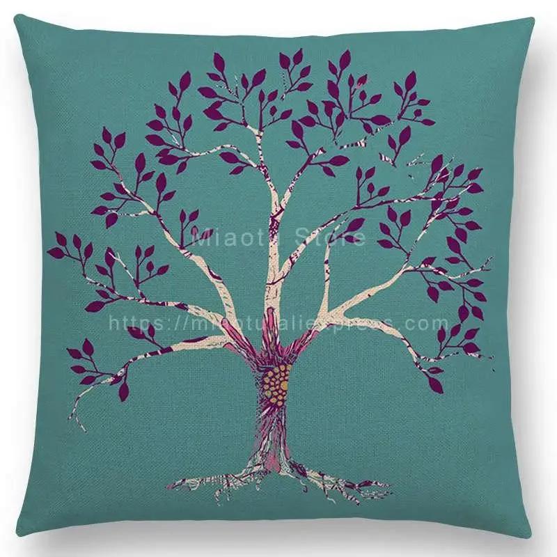 

Красивый Лиственный Цветочный Узор Мандала Наволочка Кольца Роста Великолепные Цветочные Принты Наволочка для Диванной Подушки Домашний Декор Декоративная 66x66cm