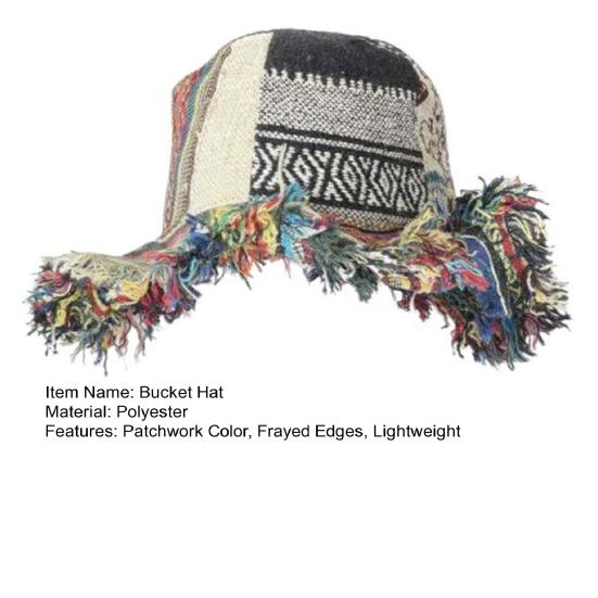 Cappello a Secchiello Cappello a Secchiello Patchwork Sfilacciato con Bordo Metallico Modellabile Design Patchwork Cappello Protezione Solare Copricapo da Esterno