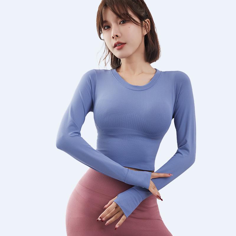 

Женский быстросохнущий утягивающий топ для йоги с длинным рукавом Small