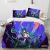 Genshin Impact Hra Hráč Kreslený Ložní Set Tištěný Ložní Set s Povlakem na Polštář Přikrývka Měkké Queen King Size Povlečení Domov