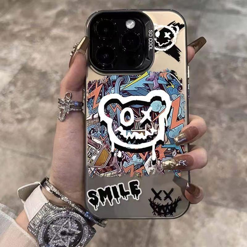 

Violent bear graphic phone case for iphone16 15 14 13 12 11 x XR Xs SE2 SE 8 7 plus pro Max mini PC back cover For iPhone 15 Pro Max
