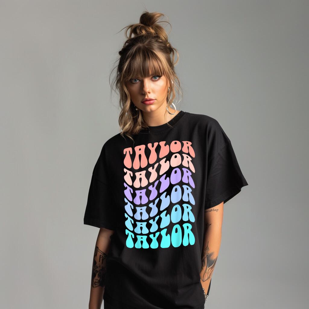 Retro Groovy Taylor Eras Tour T-Shirt Mens Womens Tees Top Concert Unisex Ladies Oversized Shirt Top L