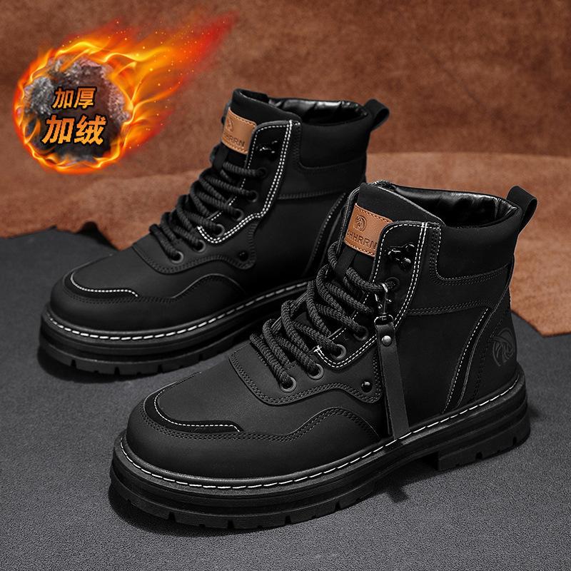 Winter-Baumwollstiefel Herren High-Top Martin Stiefel Wind Leichter Luxus Warm Winter Arbeitsstiefel