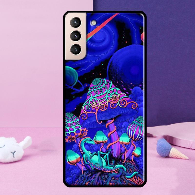 Trippy Mushroom Psychedelic Art Phone Case For Samsung Galaxy S25 S24 Ultra S9 S10 S20 S21 S22 Plus S23 FE S24 FE Cover