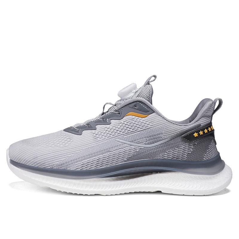 Sneakers Spring and Autumn New Student Breathable Running Shoes Shock Absorption Lightweight Soft Sole Rotating Buckle Running Shoes