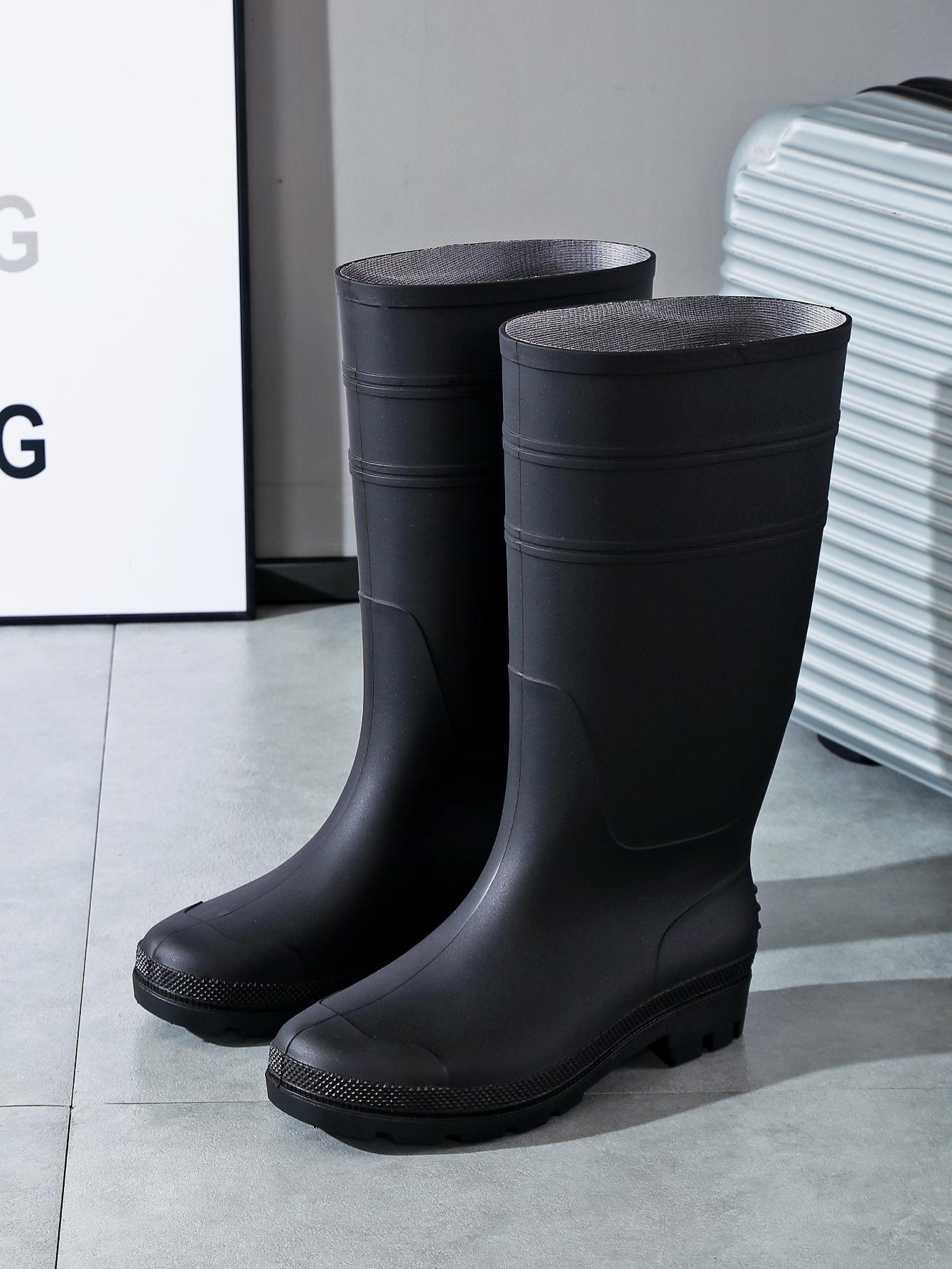 

Мужские водонепроницаемые матовые высокие нескользящие резиновые сапоги 43 чёрный