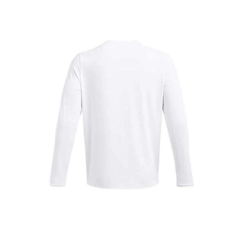 Under Armour Johnson Series Authentic Solid Color Crew Neck Long Sleeve T-Shirt Men Tops White 1386871-100