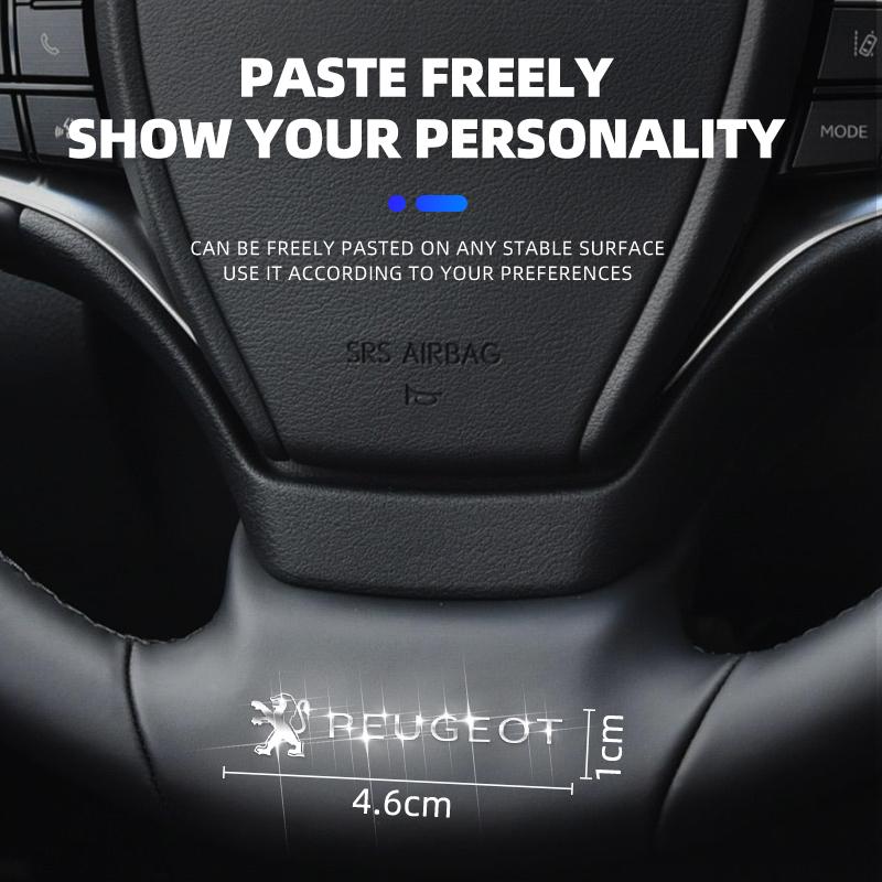 New 3D Metal Car Emblem Sticker Decor Badge Decal Interior Styling For Peugeot 206 208 306 307 308 508 106 107 108 2008 3008 207