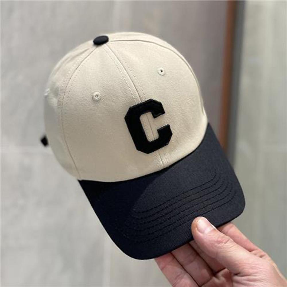 Color Block Hat Letter C Cap Baseball Cap Adjustable Adjustable Baseball Hat For Spring And Autumn Outdoor Activities