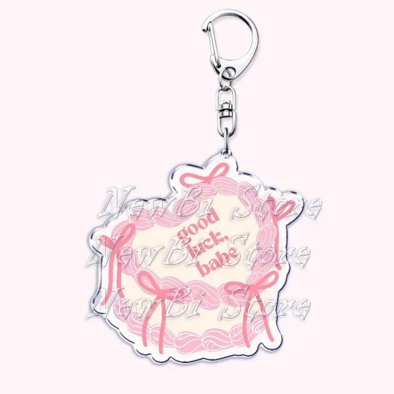 Chanteuse Populaire Chappell Roan Pink Pony Club Good Luck Babe Porte-clés pour Accessoires Sac à Dos Chaud à Emporter Porte-clés Bijoux Cadeaux pour Fans white
