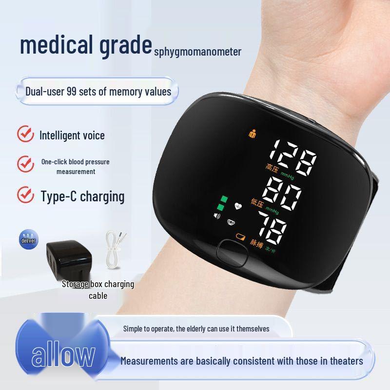 Smart LED Wrist Blood Pressure Monitor - Electronic Home Device