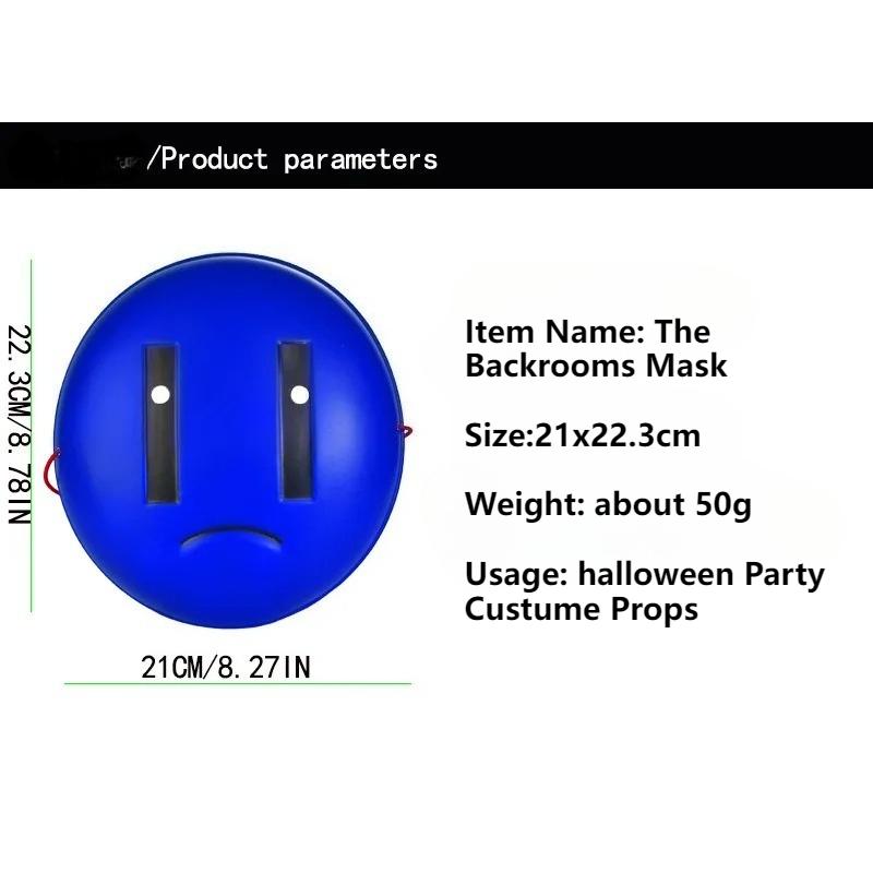 The Backrooms Partypooper Goers Face Mask,Halloween Movie Character Cosplay Costume Props,Costume Head Mask for Adult