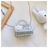 Mini Small Square Bag Flower Decoration Shoulder Bag Fashion Kid's Handbag  Girls