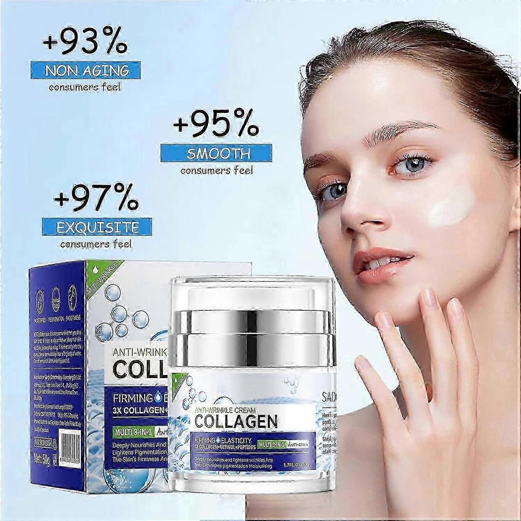 Collagen Anti-Aging Cream, Anti-Aging and Regenerating Moisturizing Facial Cream, Collagen Anti-Aging Moisturiser, Tightens the Skin