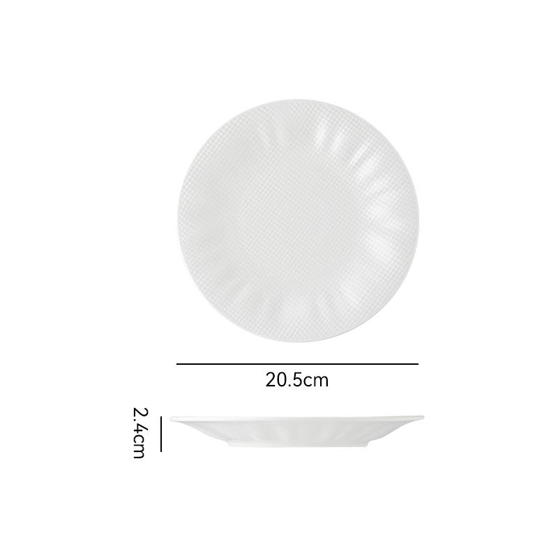 Pure White Ceramic Dining Plate Soup Plate Sushi Plates Pasta Dish Steak Plates Dessert Bowl Sting Disc Dim Sum Dish Fruit Bowl