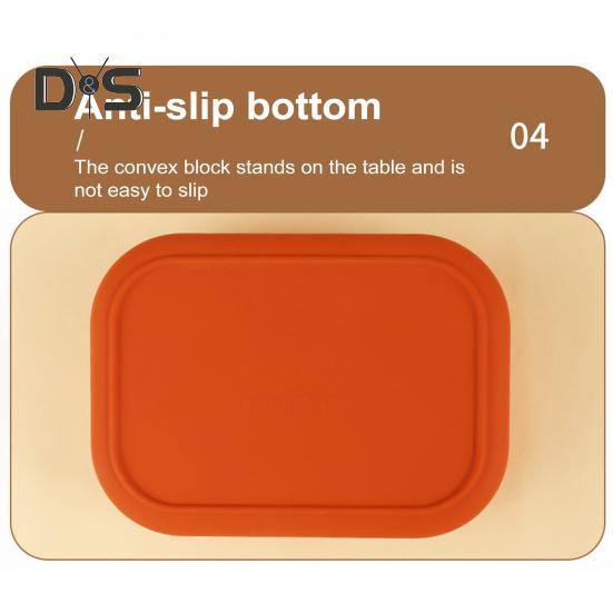 Silicone Lunch Box with Multi-compartments Leak-Proof BPA Free Food Storage Container Microwave/Oven/Freezer Safe Bento Box for Work Travel Picnic