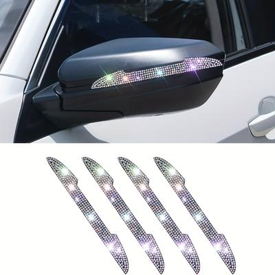 4 pz Maniglia Universale Specchietto Retrovisore Auto Protezione Bordo Portiera Decorazione Cristallo Diamante Bling Adesivo Decalcomania Accessori Auto