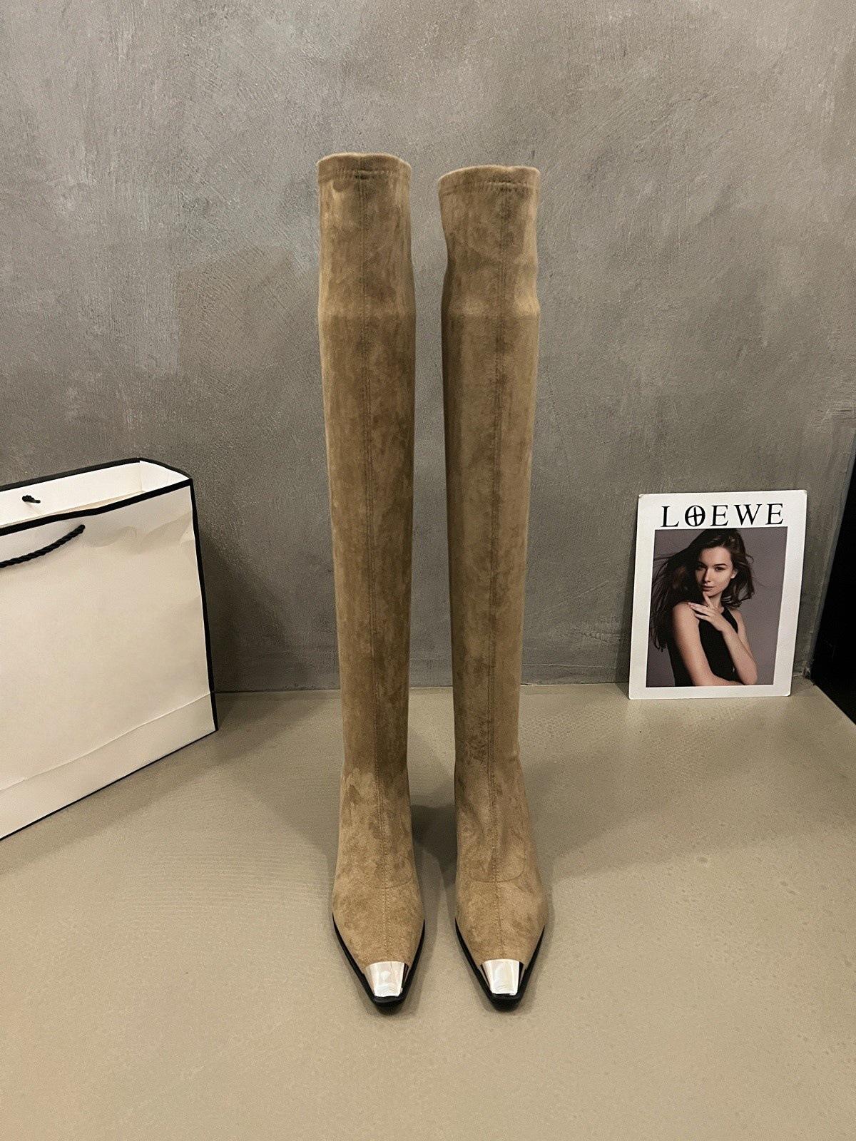 High Heel Over Knee Boots Women s Boots Metal Square Heel Fine Heel Suede Long Skinny Boots 39 хаки 3900₽
