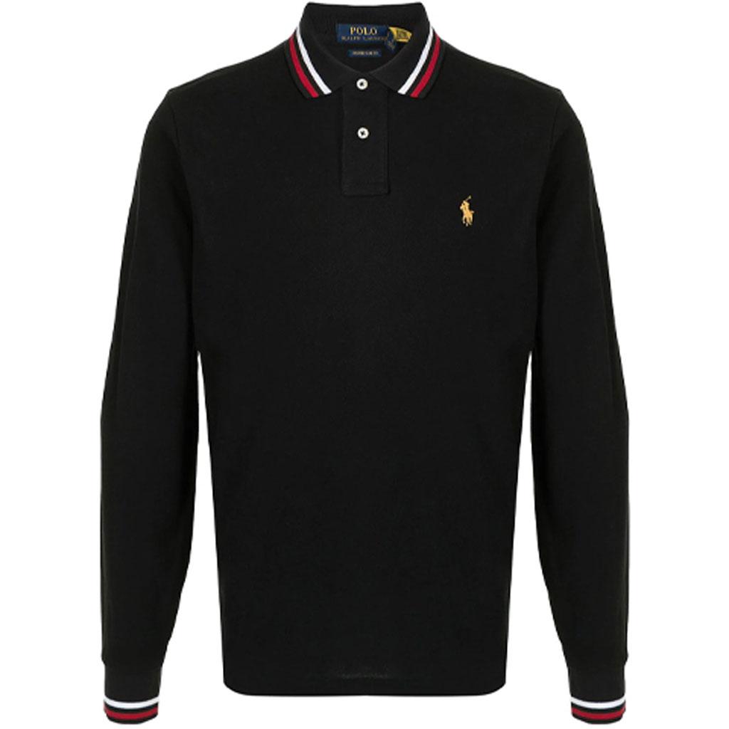 

Polo Ralph Lauren Рубашка поло с длинным рукавом с вышивкой, мужская, топы, Черный 710828370-001 L