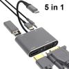 USB C Hub 4 In 1 / 5 In 1 Type C 3.0 Adapter To 4K Compatible-HDMI VGA USB 3.0 PD Fast Charge Splitter Extend Adapter for Laptop