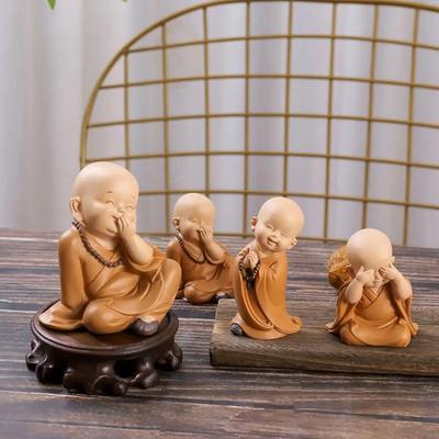 Araba Küçük Keşiş Budist Heykelleri Süsler Reçine Buda Figür Heykeli El Yapımı Minyatürler Oda Dekorasyonu El Sanatları Hediyeler