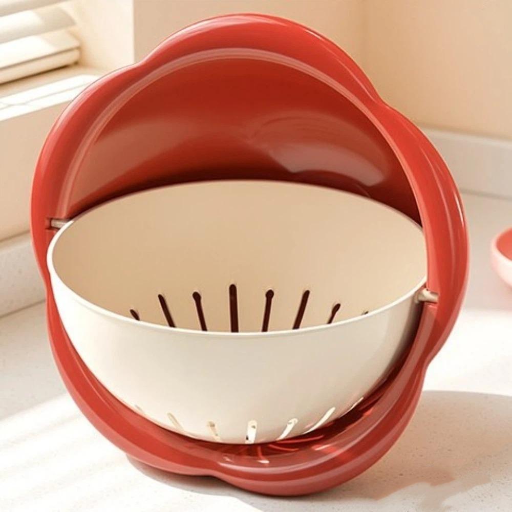 Double Layer Vegetable Colander Large Capacity Fruit Washing Basket Thick Kitchen Strainer Kitchen