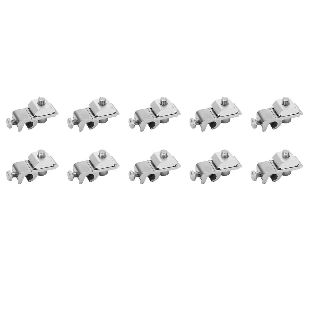 10Pcs Solar Panel Ground Clamp Aluminum Alloy M6 Lug PV Cable Coupling Accessory for Wire