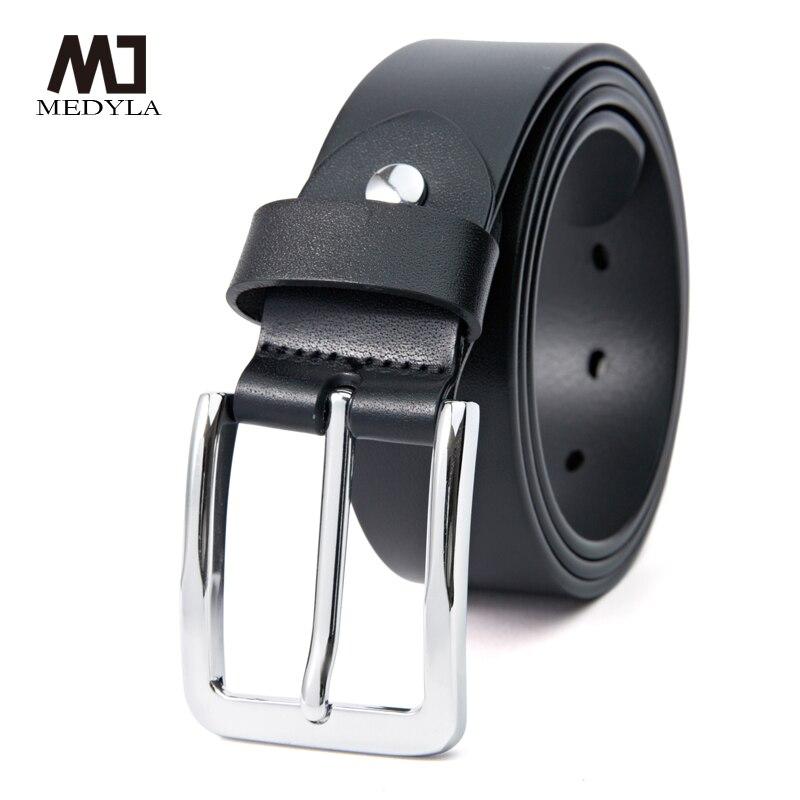 Satın alın Medyla Men 'S Belt Top Leather Non Sandwich Alloy Buckle