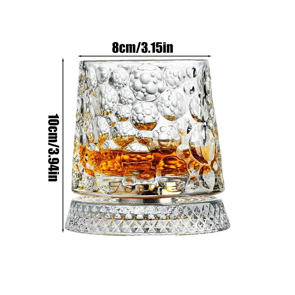 Tumbler Whiskey Glass With Base Whiskey Glasses Rotating Spinnings Wine Brandy Glass Cup Drinkware For Bar Home
