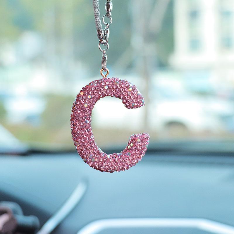 Rhinestone Bow Polymer Clay Car Rearview Mirror Hanging Ornament