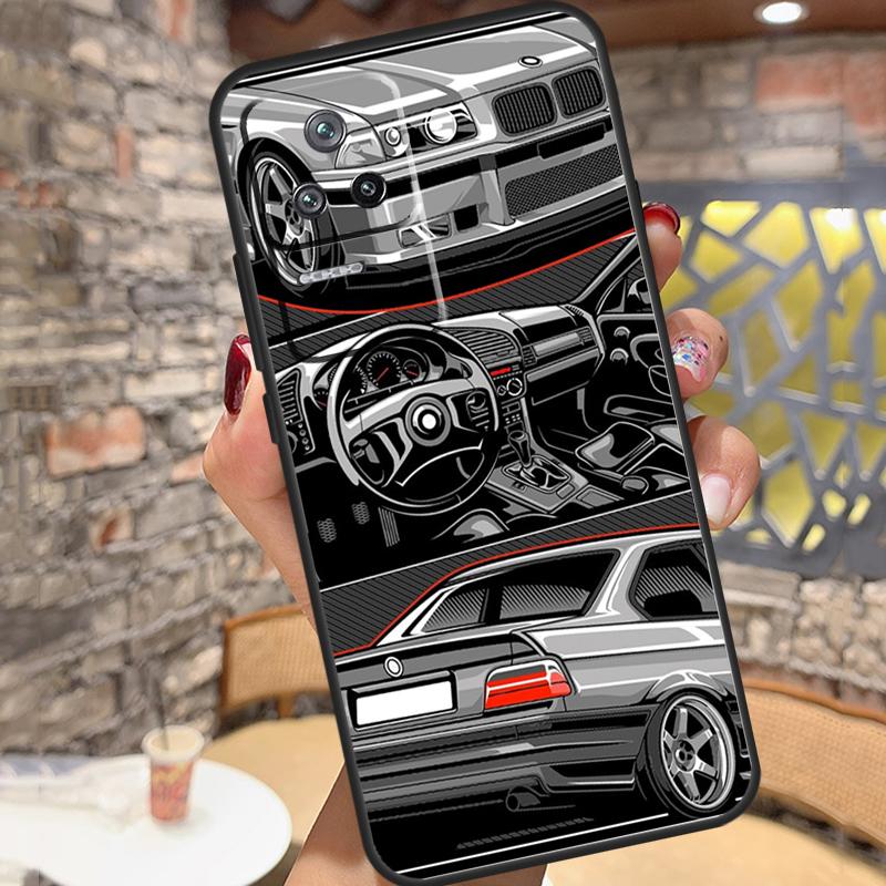 Japan JDM Sport Car Case For Xiaomi 13 14 15 Ultra 11T 12T 13T 14T Pro POCO X7 Pro X3 X5 X6 M6 F5 F6 Pro Cover