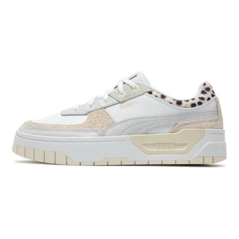PUMA Cali Dream Animalia L Women Low Cow Leather Textile Synthetic Skate Shoes Off White 393491-01 38