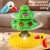 Magnetic Woodpecker Fruit Pick Toy 360 Degrees Rotating Fruit Tree with Music LED Light Educational Toddlers Boys Girls Fine Motor Skills Bird Fishing