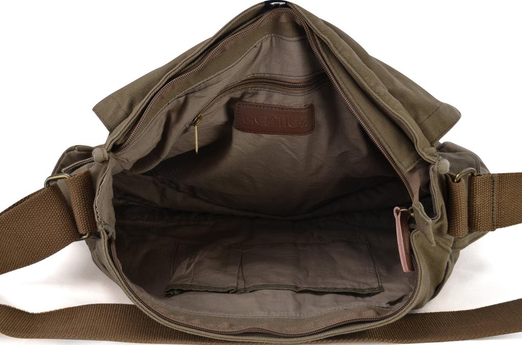 Gootium 30622AMG Cotton Canvas Shoulder Army Green Bag,