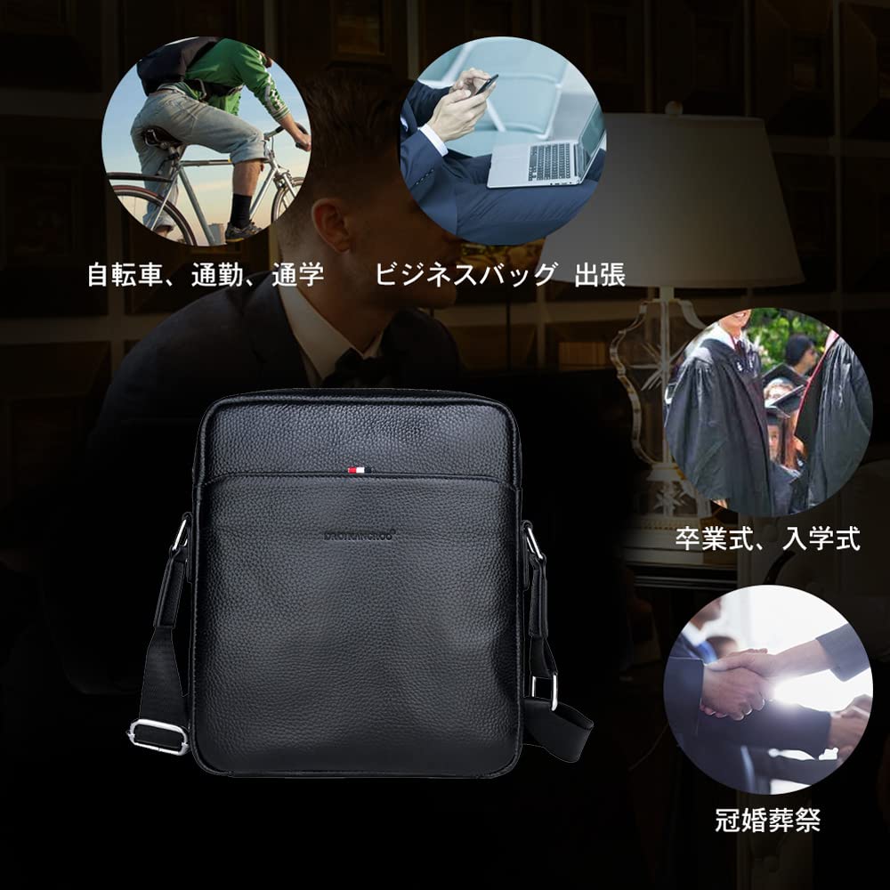 Whatna Přírodní hovězí kůže Ramenní Messenger Tlustá Pravá Vertikální Malá Firma Vhodná pro iPad Dojíždění Jednoduchá a Crossbody Taška pro a 66281