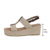 Large Hemp Rope Woven Wedge Sandals for Women