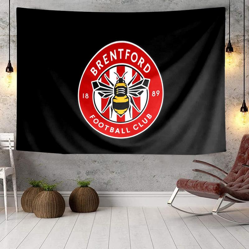 1PC Brentford Football Club Crest Tapestry Hanging for Bedroom,Livingroom, Playroom,Decor Art Room Wall Tapestry Holiday and Birthday Gifts