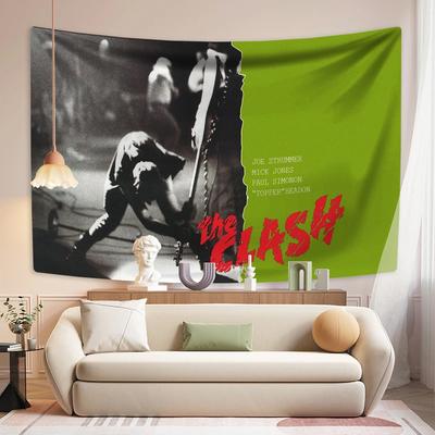 Tapeçaria de Música Rock and Roll Heavy Metal The Clashs Pendurado de Parede Decoração de Quarto Tecido Grande Cenário de Dormitório Decoração de Concerto
