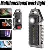 COB LED Keychain Flashlight 5 Modes Adjustable Emergency Torch Portable Work Light  Emergency