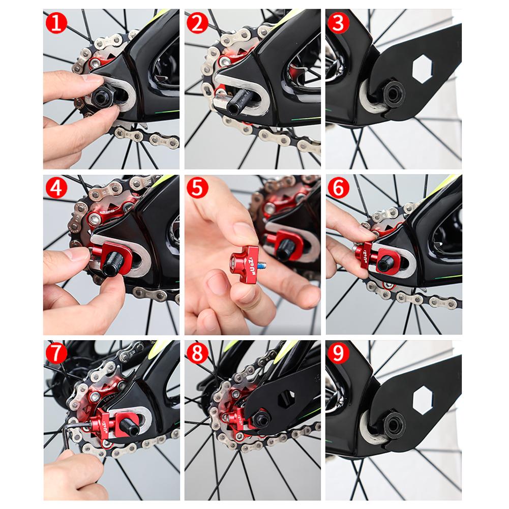 Kettenspanner Aluminiumlegierung CNC Fahrrad-Kettenspanner DIY Modifikation Leichtgewicht Verschleißfest für Singlespeed-Fahrrad