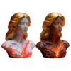 Blazing Maiden Figurine Flame Girl Bust Statue Resin Sculpture Home Office Desktop Artistic Decoration Ornament