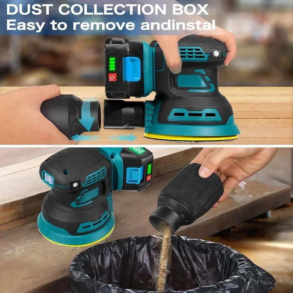 3-speed Portable Adjustable Polisher Tool Brushless Electric Random Orbital Sander Car Paint Care Rust Removal Polishing Grinder