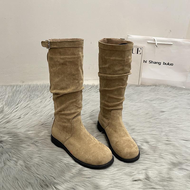 But Knee Boots Women's 2025 Autumn and Winter New Super Fire Thin Knight Boots Versatile Thick-soled British Style Thin Boots Winter