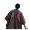 Devil Wings T-shirt Men's Short-sleeved Trendy Loose T-shirt Summer And Autumn New American High Street Tops Short-sleeved Men