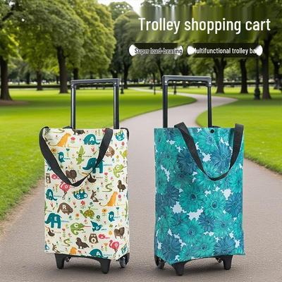 Bolsa Carrito de Compras Plegable Portátil con Ruedas - Carrito Multifuncional Ecológico Tirado a Mano