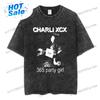 Charli Xcx 365 Party Girl Brat Альбом Винтажная Стиранная Футболка Мужская Женская Мода Харадзюку Футболка Повседневная 100% Хлопок Свободные Футболки