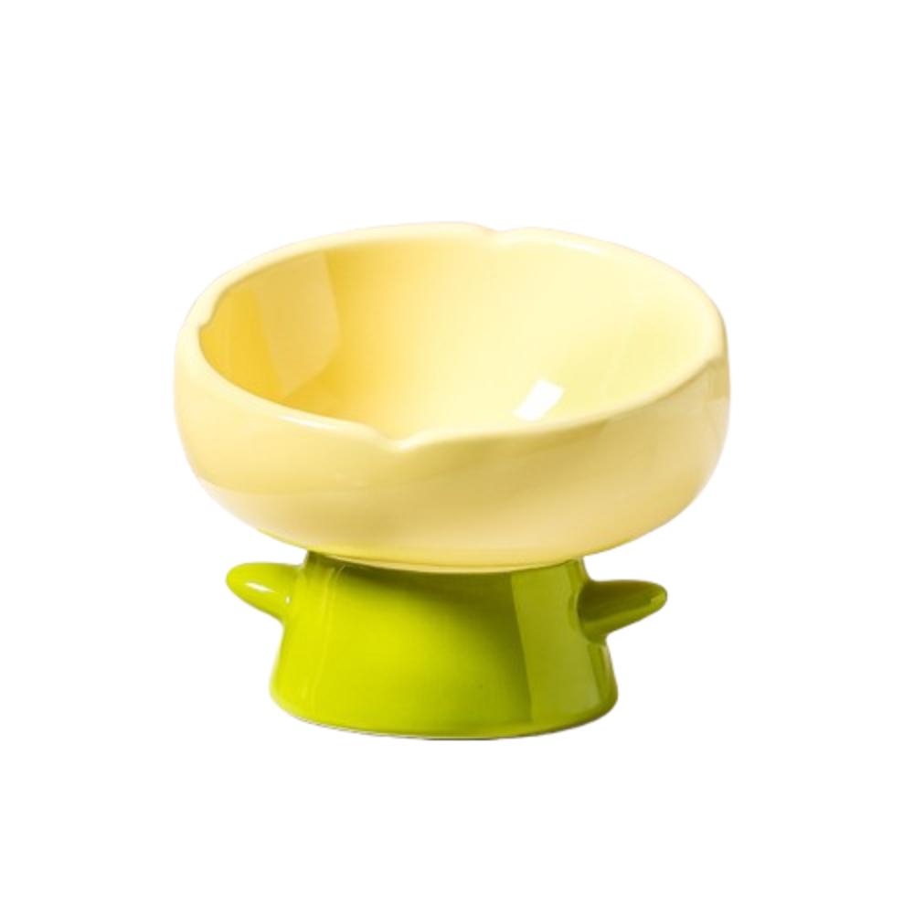Non-slip Ceramic Cat Bowl Large-mouthed High Foot Bowl Simple Dog Food Bowl  Pet Drinking