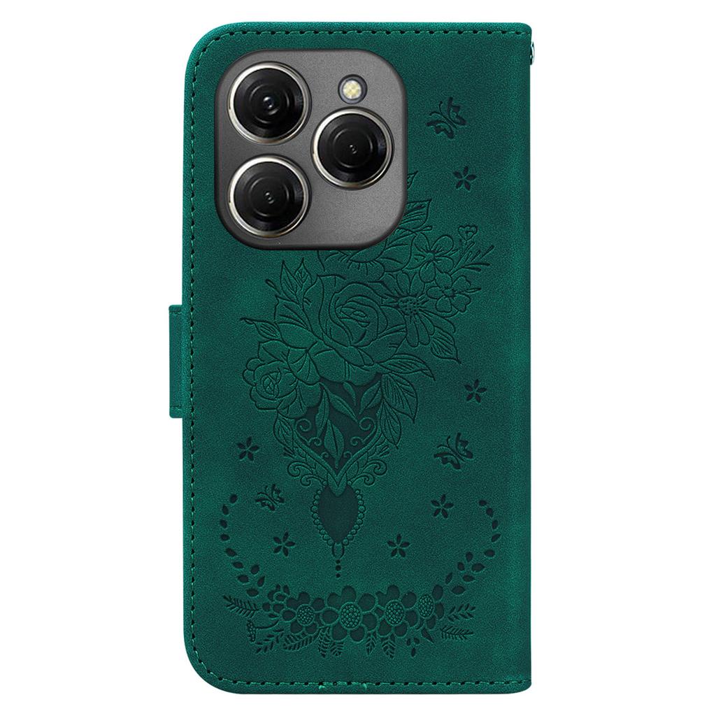 For TECNO Spark 20 Pro Case Flower Imprint Shockproof Leather Phone Cover