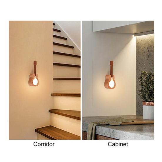 Guitar Shape Night Light Wireless Motion Sensor Rechargeable LED Light with Multi-Color Modes Ambient Mood Lighting Portable Wall Sconce