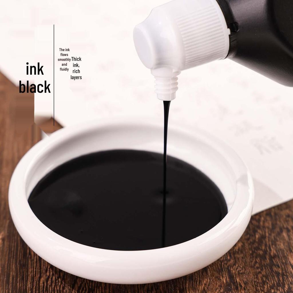 Red Flower Holy Smoke Calligraphy Ink, Special Practice Brush Ink for Chinese Painting, Large Bottle